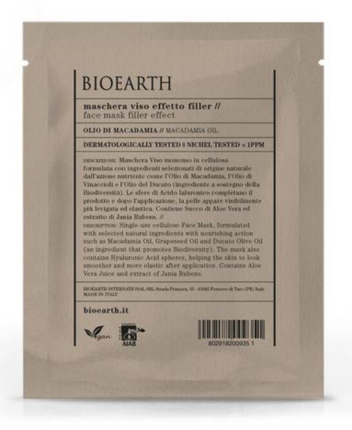 Picture of Bioearth Face Mask Sheet Filler Effect Macadamia Oil